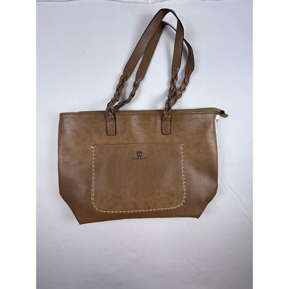 Weimeibaige Light Brown‎ Over the Shoulder Tote Messenger Bag Purse Laptop